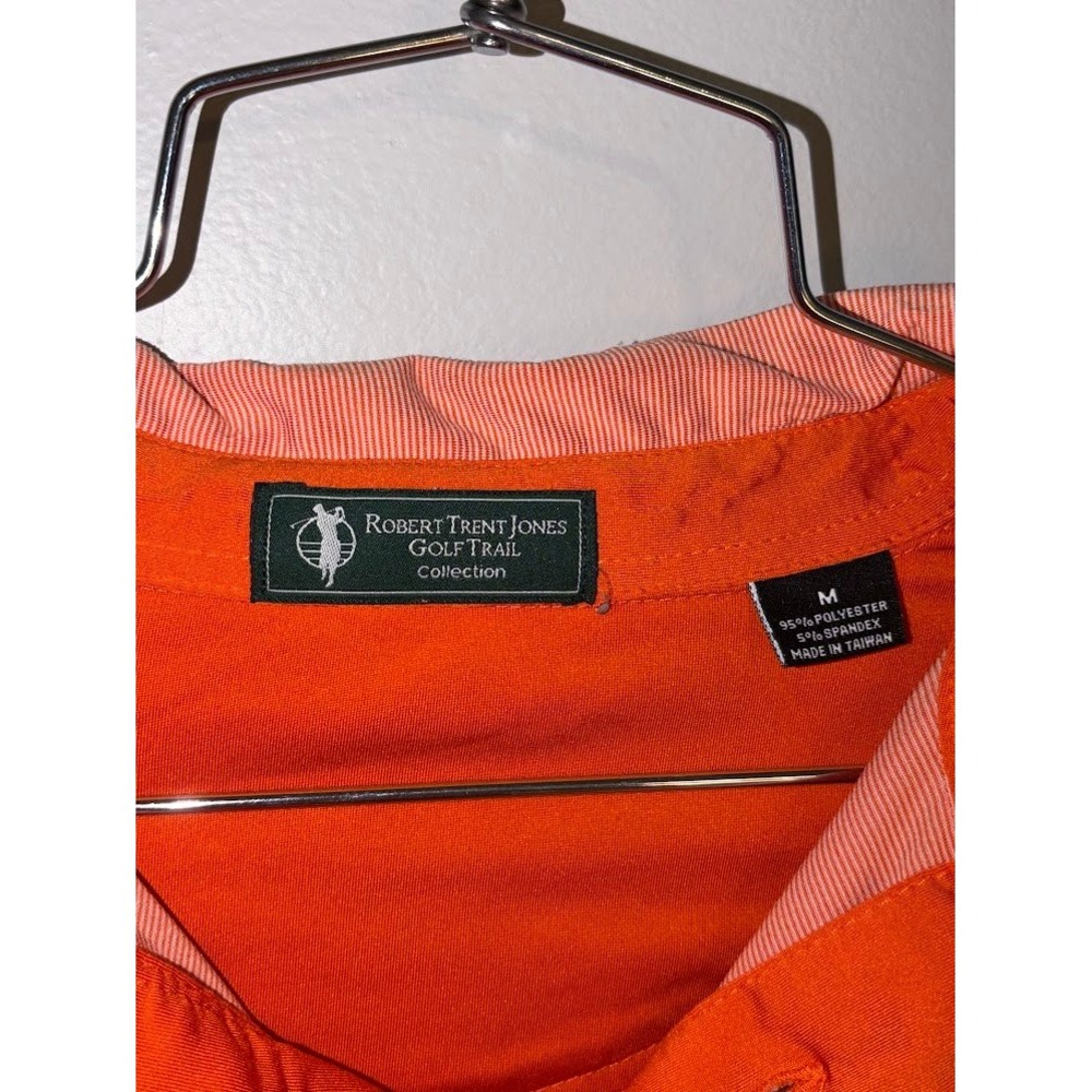 Robert Trent Jones Golf Trail Auburn Tigers Polo Shirt Mens Medium Orange Stripe - Picture 2 of 5